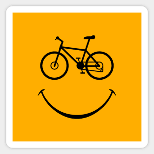 Happy Outdoor Adventure Mountain Trail Bike Smiling Face Sticker